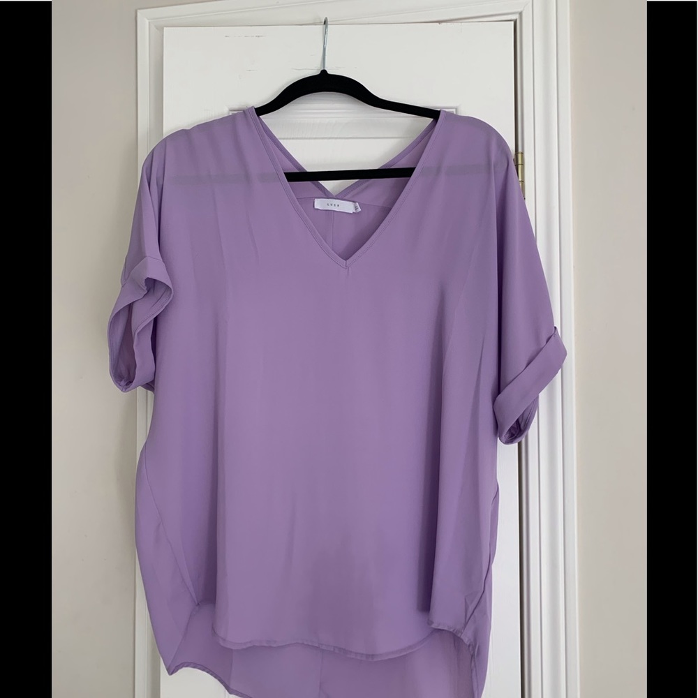 Lilac colored short sleeve tunic